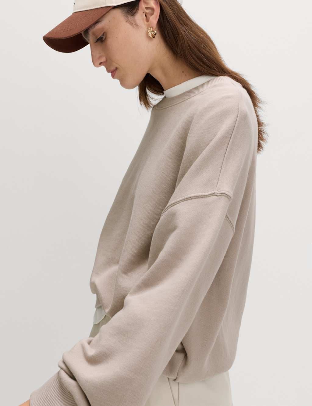 Marks & Spencer M&S Putty Cotton-Rich Sweatshirt