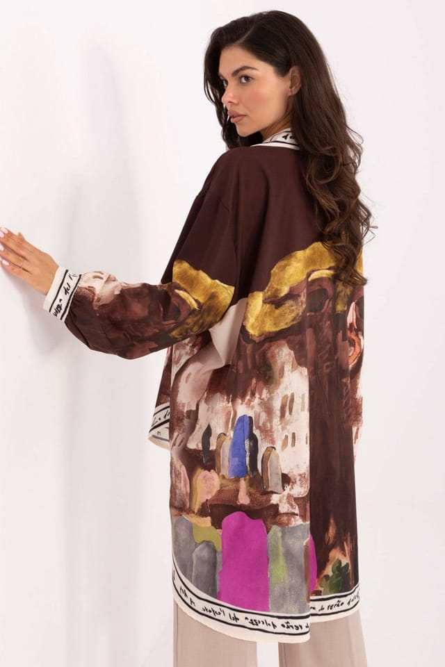 Love Lace Love Lace Women's Printed Long Sleeve Casual Shirt in Brown - 3