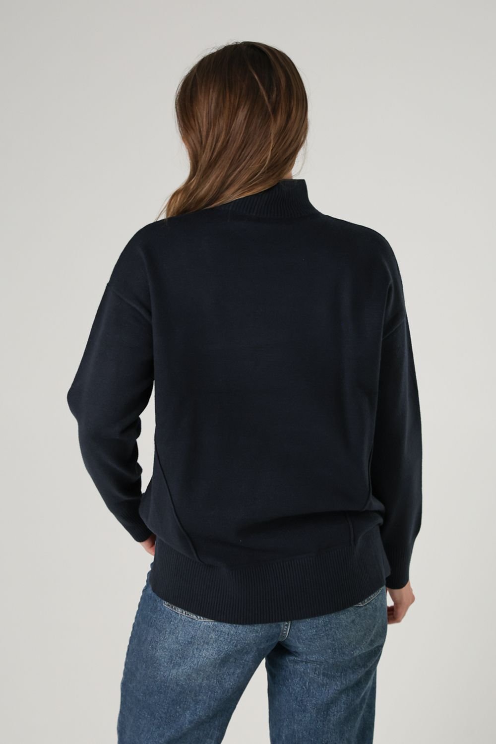 French Connection French Connection Women's Cosy Soft Touch High Neck Seam Jumper in Navy - 2