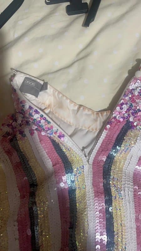 ASOS Embellished sequin button crop top asos