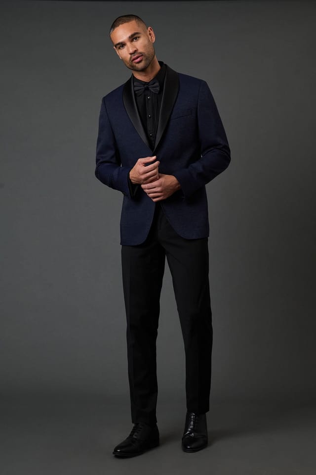 Burton Burton Men's Black Pleat Front Slim Fit Long Sleeve Dress Shirt - 2