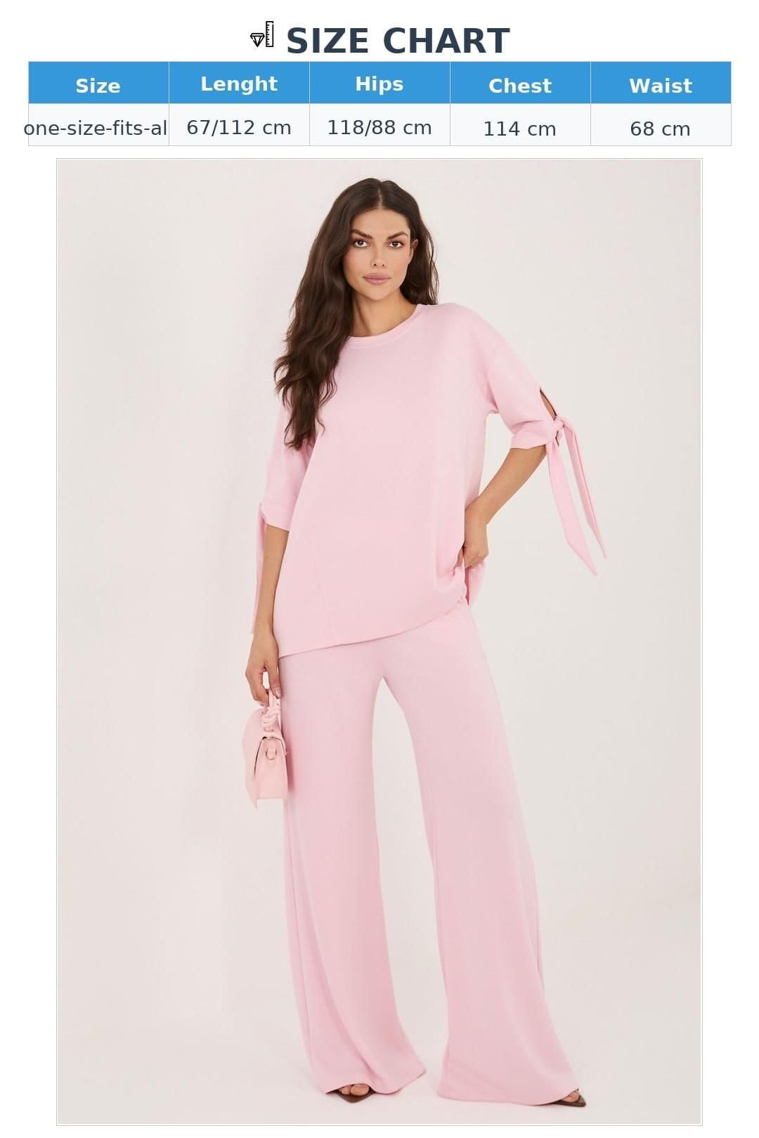 Love Lace Love Lace Women's Viscose Elastane Blouse Trouser Set in Pink - 4