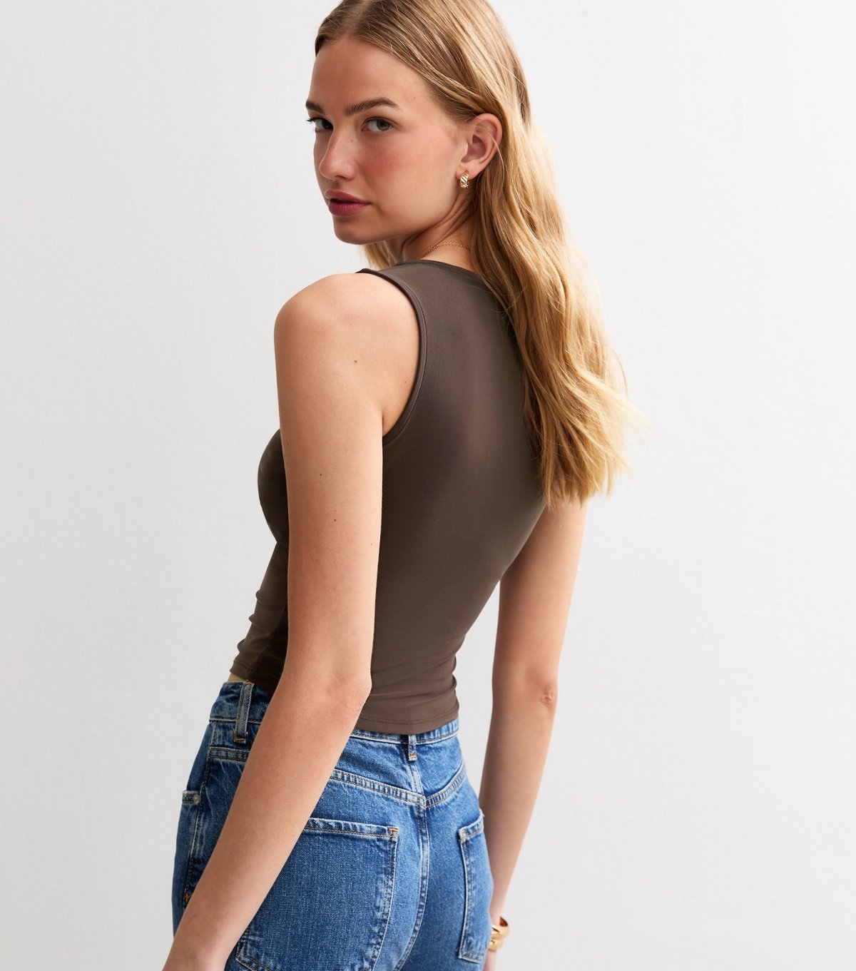 New Look Women's Brown Ruched Drawstring Seam Top New Look - 4