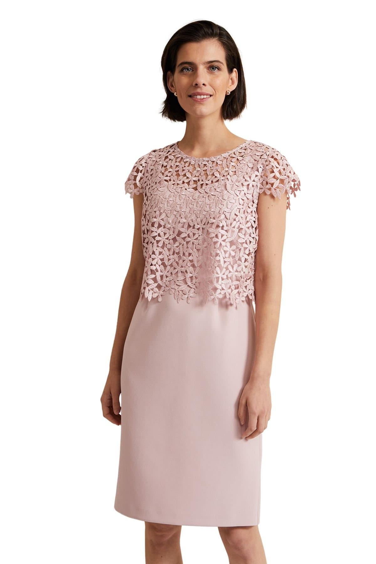 Phase Eight Phase Eight Women's Daisy Lace Midi Dress in Pale Pink