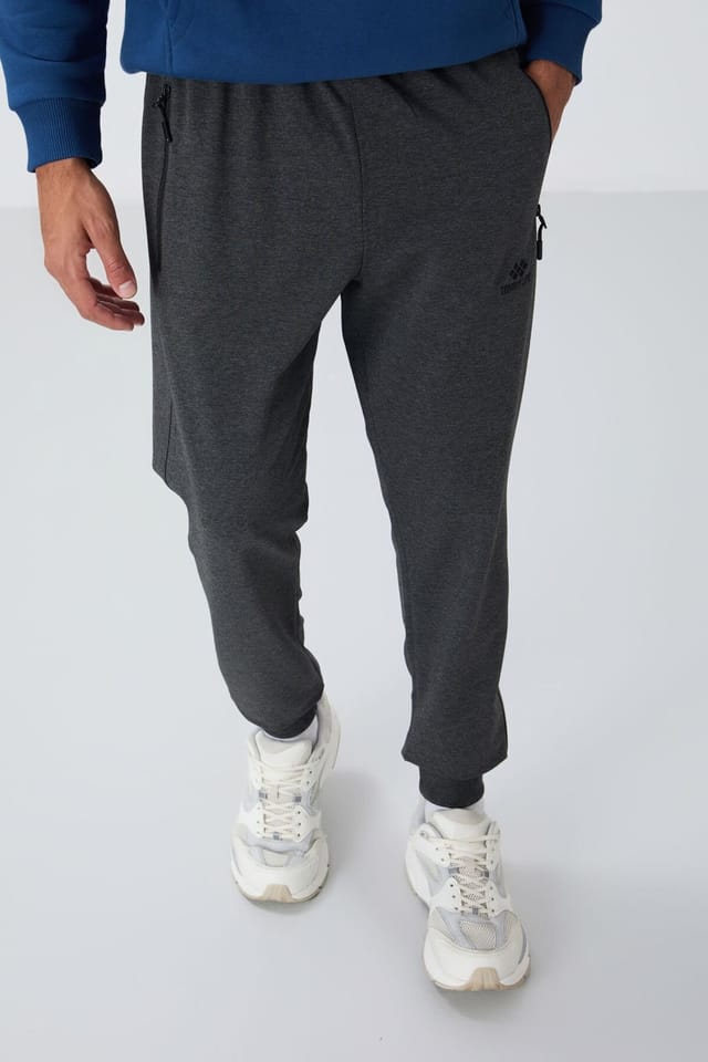 Tommy Life Tommy Life Men's Jogger Sweatpants With Zip Pocket in Charcoal - 2