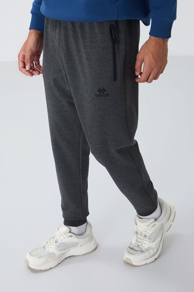 Tommy Life Tommy Life Men's Jogger Sweatpants With Zip Pocket in Charcoal - 3