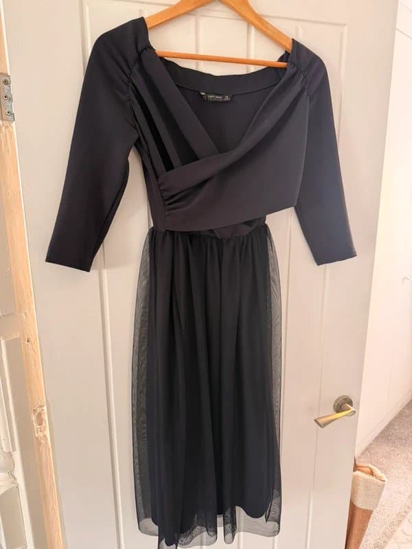 Zara Zara navy ballerina tulle skirt midi dress 8