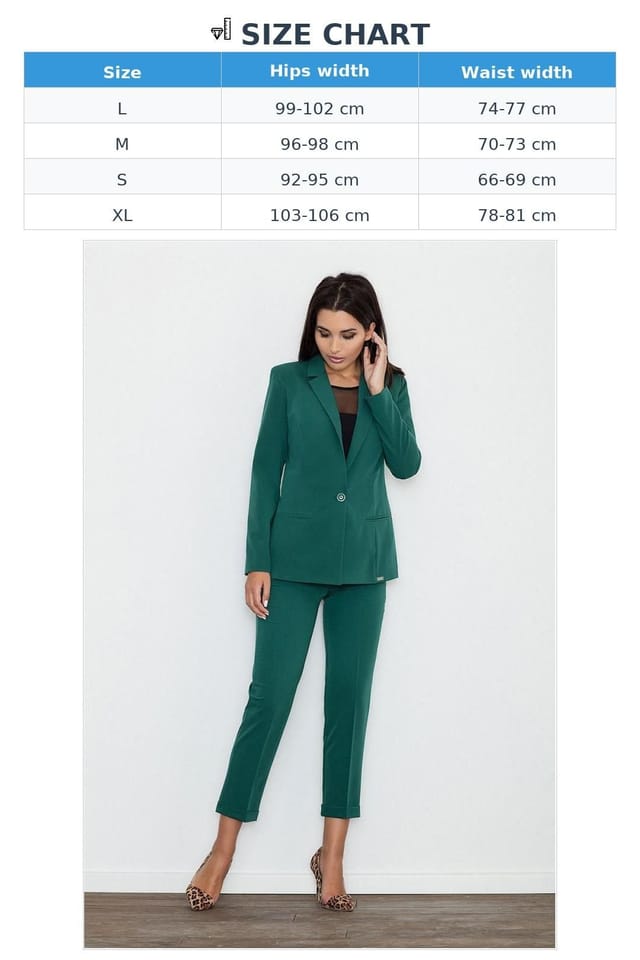 Love Lace Love Lace Women's Fine Material Cropped Elegant Trousers in Green - 3