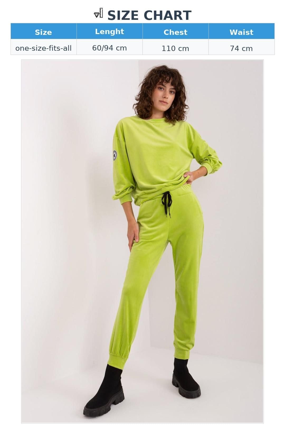 Love Lace Love Lace Women's Velour Knit Sweatshirt Set With Patch Detail in Green - 4