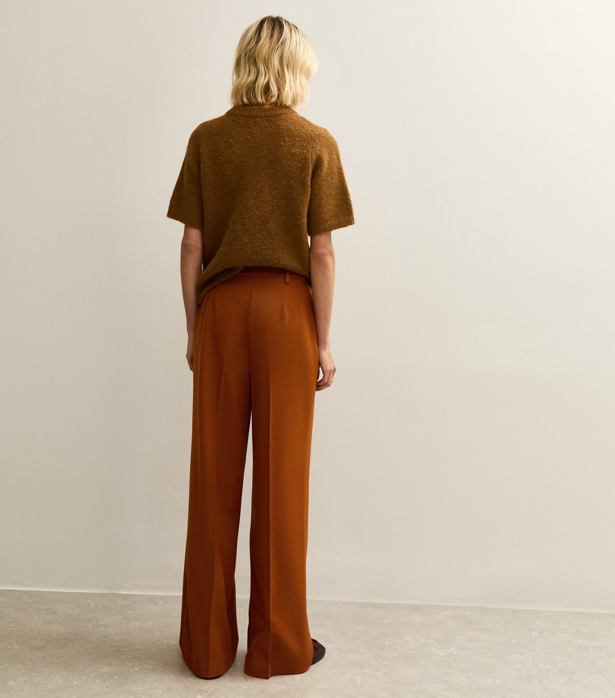 New Look Women's Rust Pleated Front Wide Leg Trousers New Look - 4