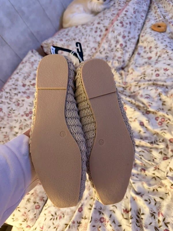 ASOS Crochet knitted cream beige ballet flats