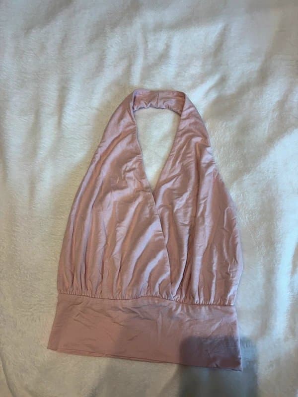 Bershka Pink baggy halter neck top