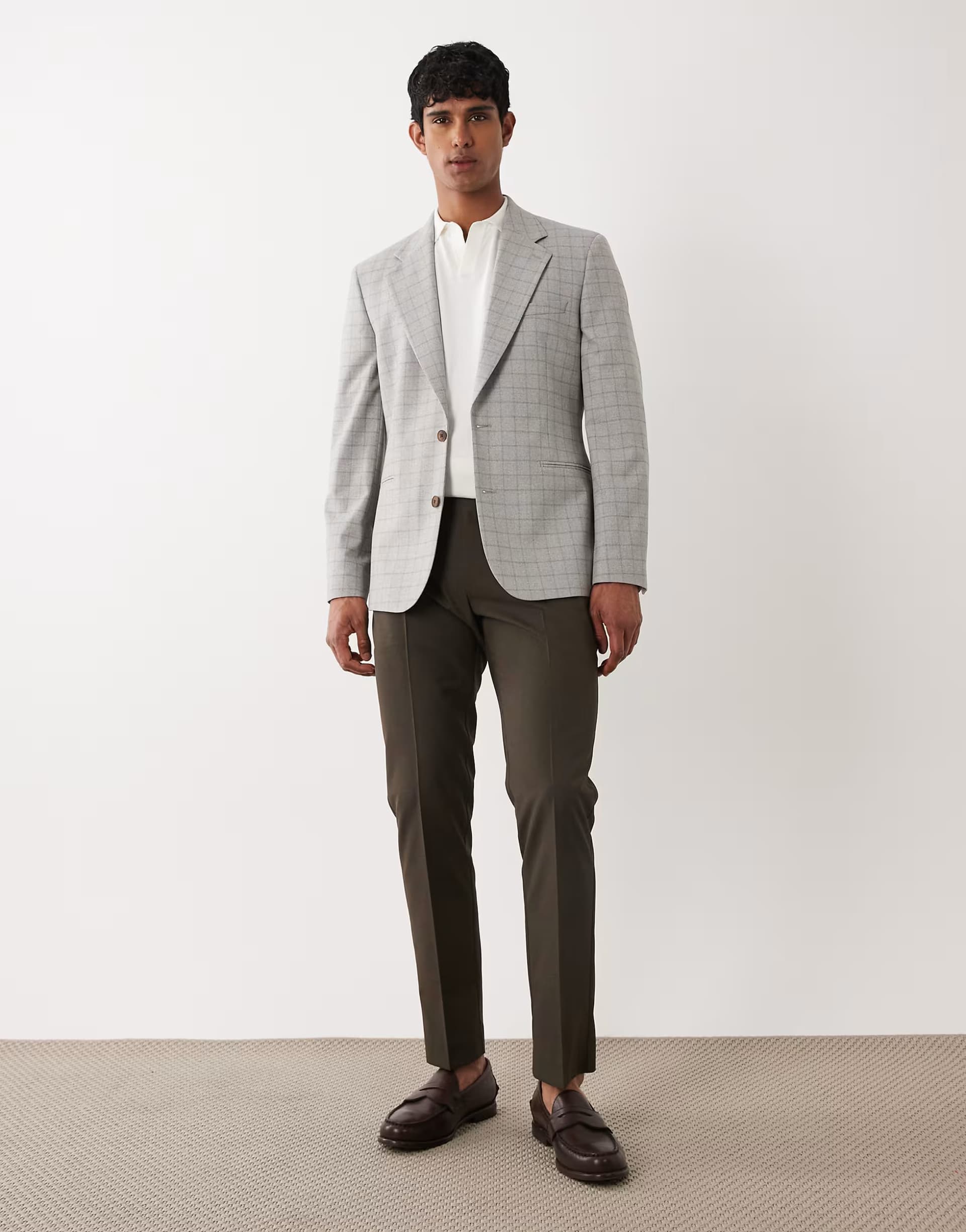 ASOS ASOS DESIGN mix & match slim suit trouser in brown