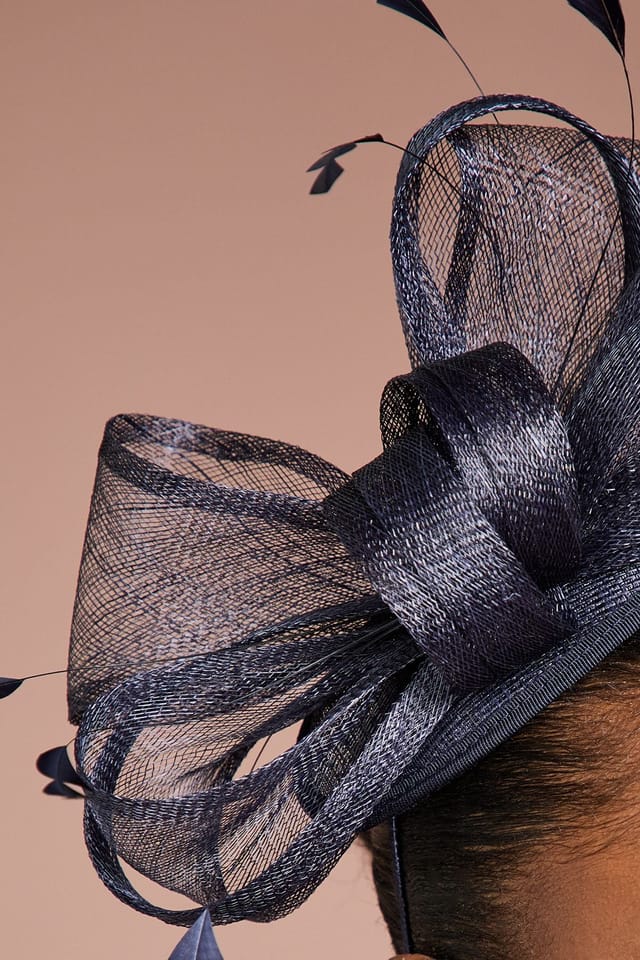 Coast Coast Women's Bow & Feather Fascinator in Navy - 3