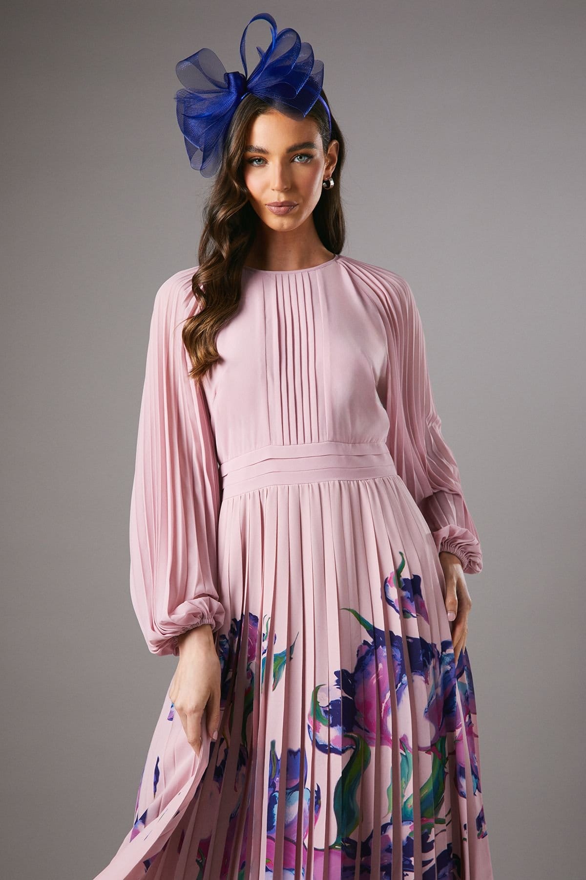 Coast Coast Women's Placement Print Pleat Dress in Pink - 4