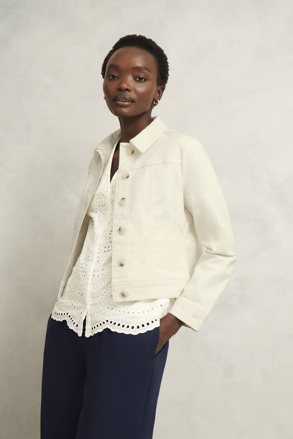 Hobbs London Hobbs London Women's Selborne Jacket in Off-White - 3
