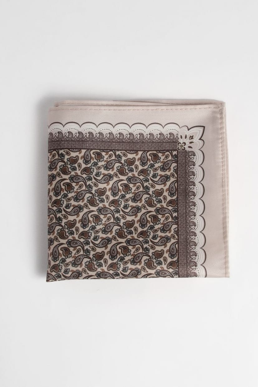 Burton Burton Men's Champagne Paisley Pocket Square - 1