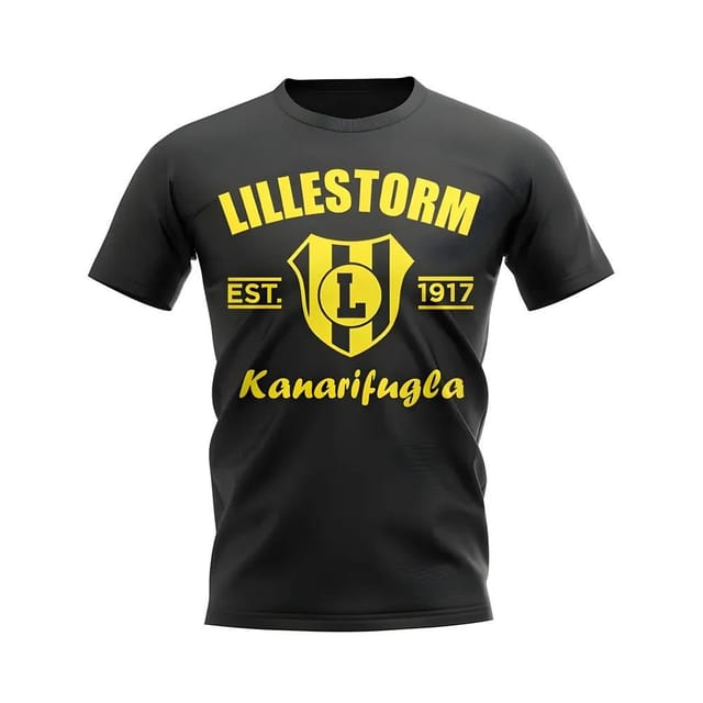 Lillestrom Lillestrom Men's Personalised Lillestorm Established Football T-Shirt Black - 2