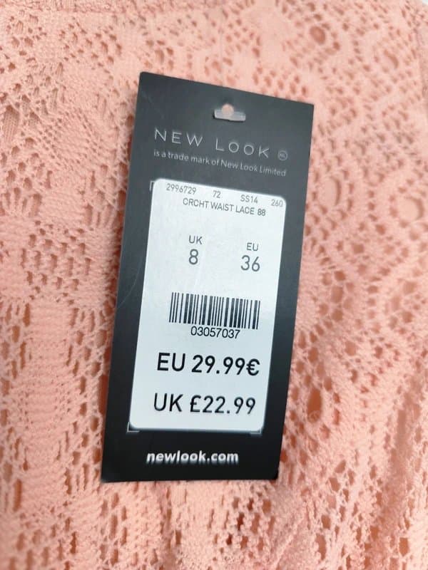 New Look Coral Crochet Waist Lace Mini Dress