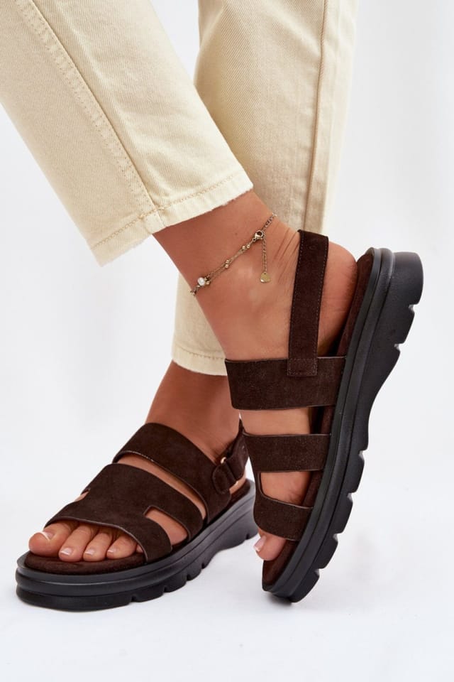 Love Lace Love Lace Women's Comfort Step Sandals with Cushioned Footbed & Secure Fit in Brown - 3