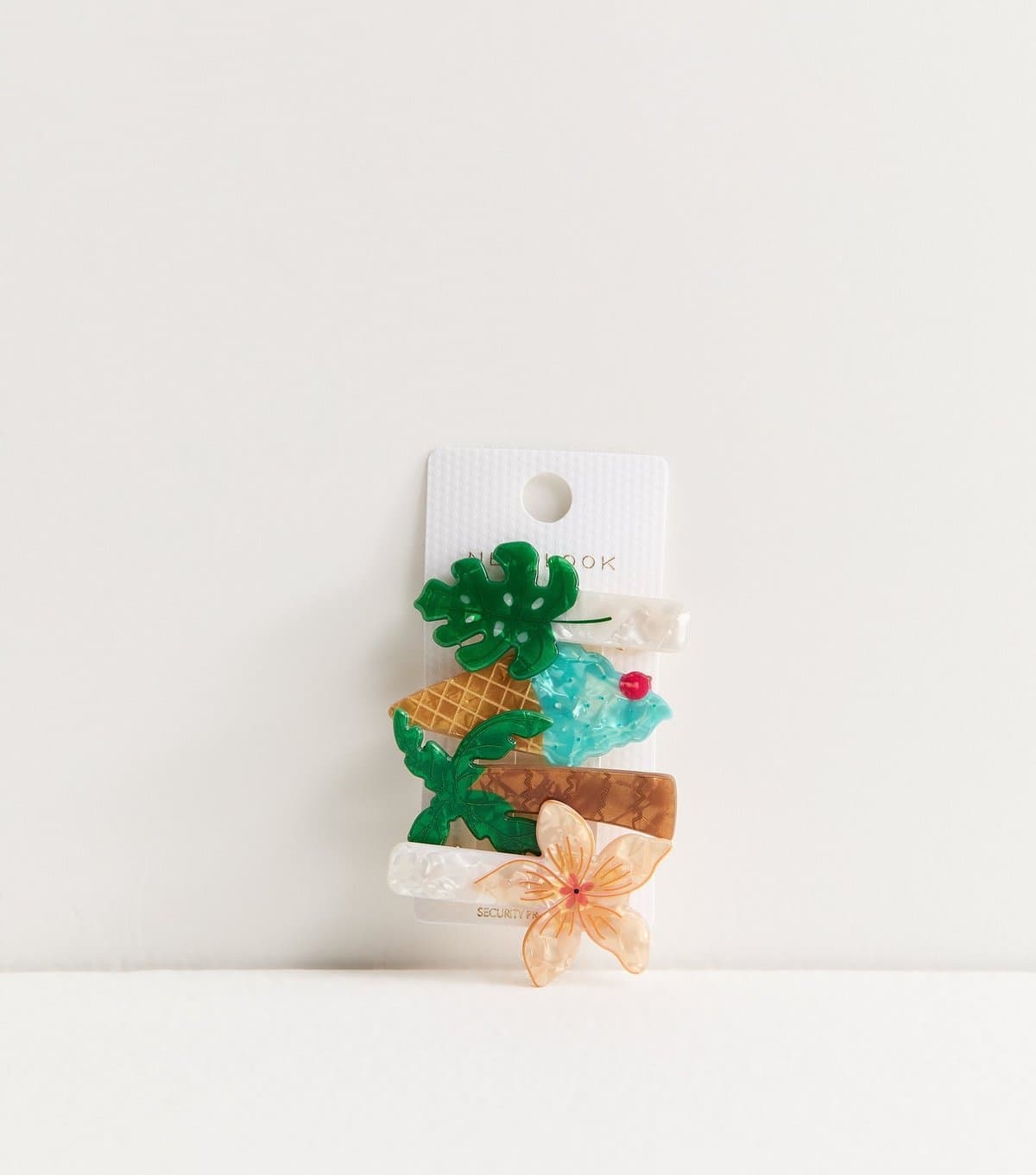 New Look Pack of 4 Multi Colour Tropical Slide Hair Clips New Look