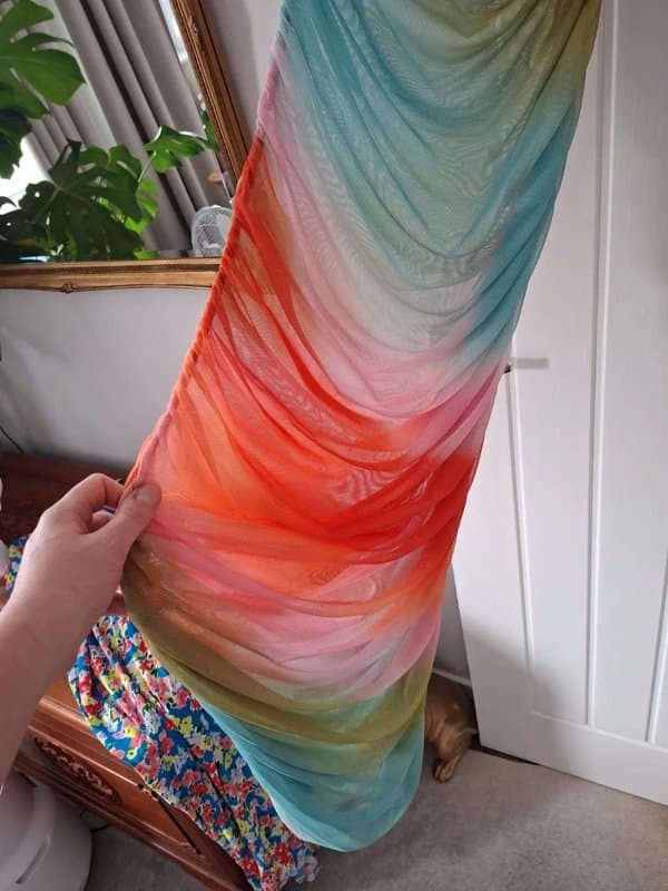 Never Fully Dressed Never fully dressed off shoulder ruched maxi ombre dress