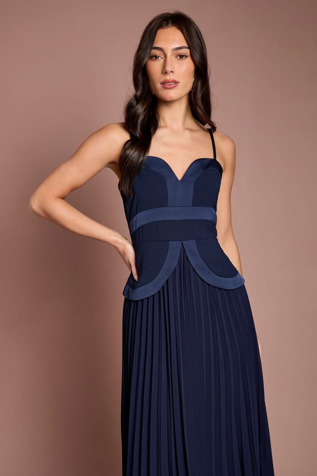 Coast Coast Women's Strappy Crepe Maxi Dress in Navy - 2