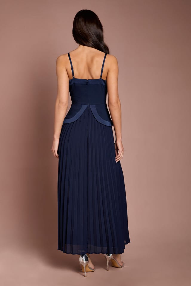 Coast Coast Women's Strappy Crepe Maxi Dress in Navy - 3