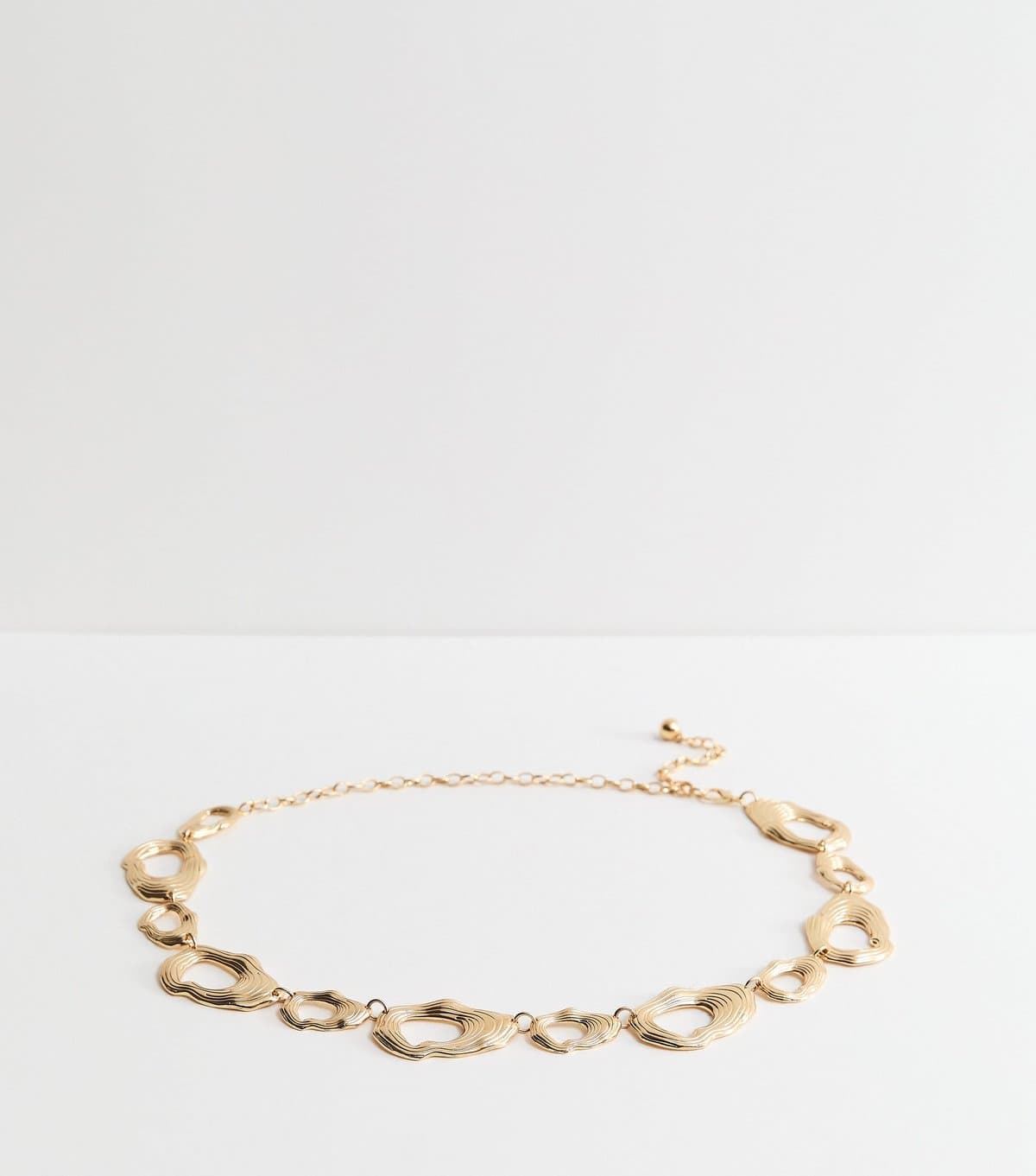New Look Gold Tone Irregular Oval Ring Chain Belt New Look