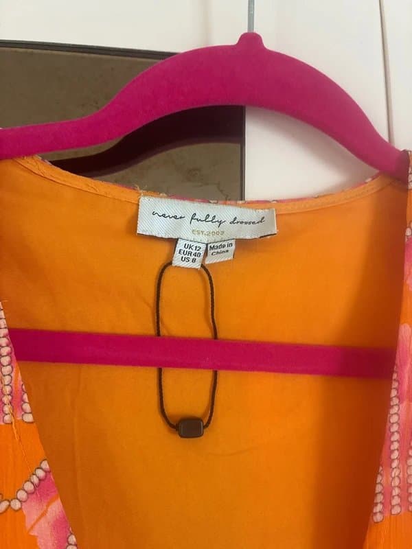 Never Fully Dressed Never Fully Dressed orange & pink layered dress