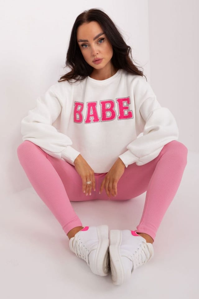Love Lace Love Lace Women's Cotton Polyester Graphic Pullover Sweatshirt in White - 2