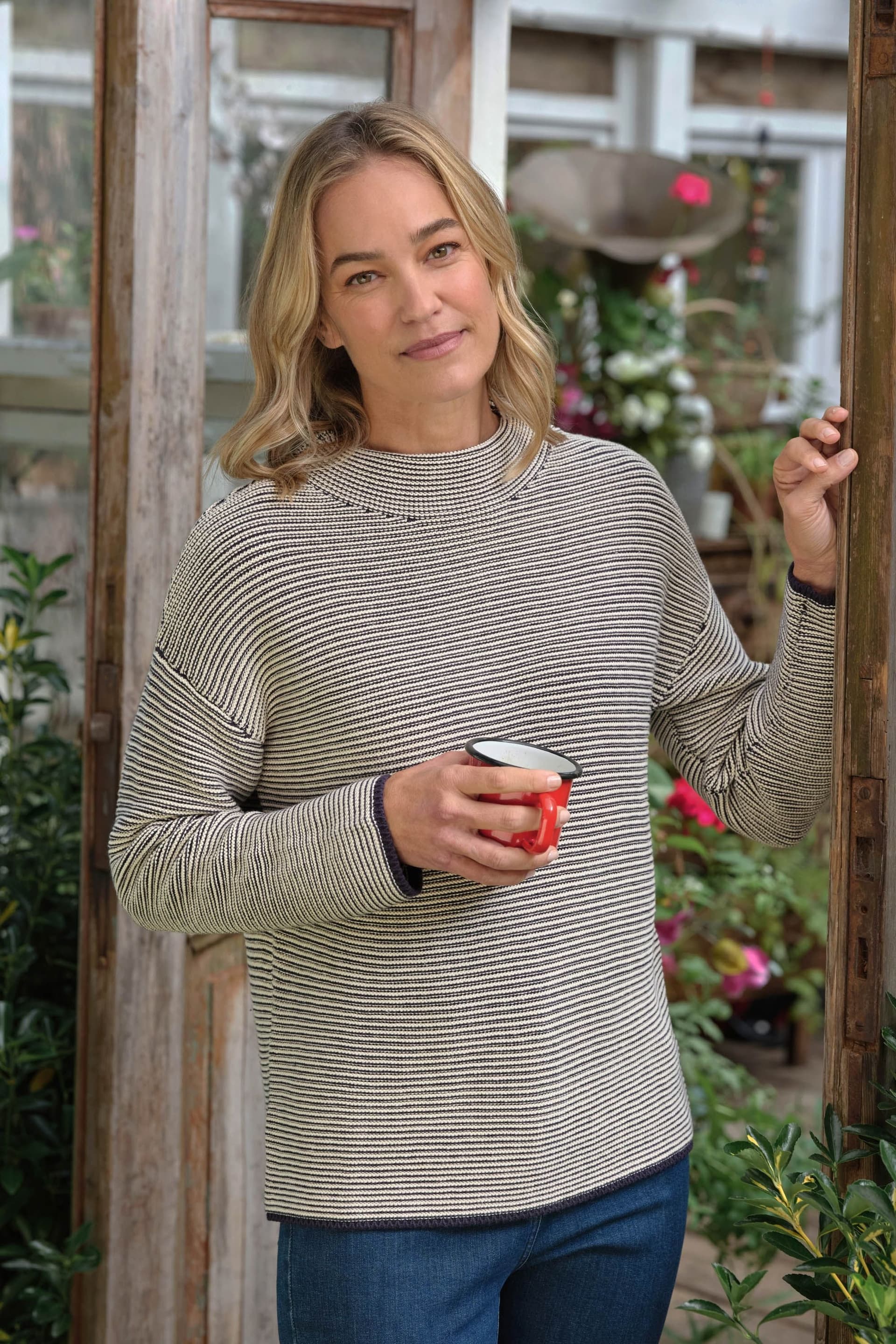 WoolOvers WoolOvers Women's Funnel Neck Mono Stitch Jumper