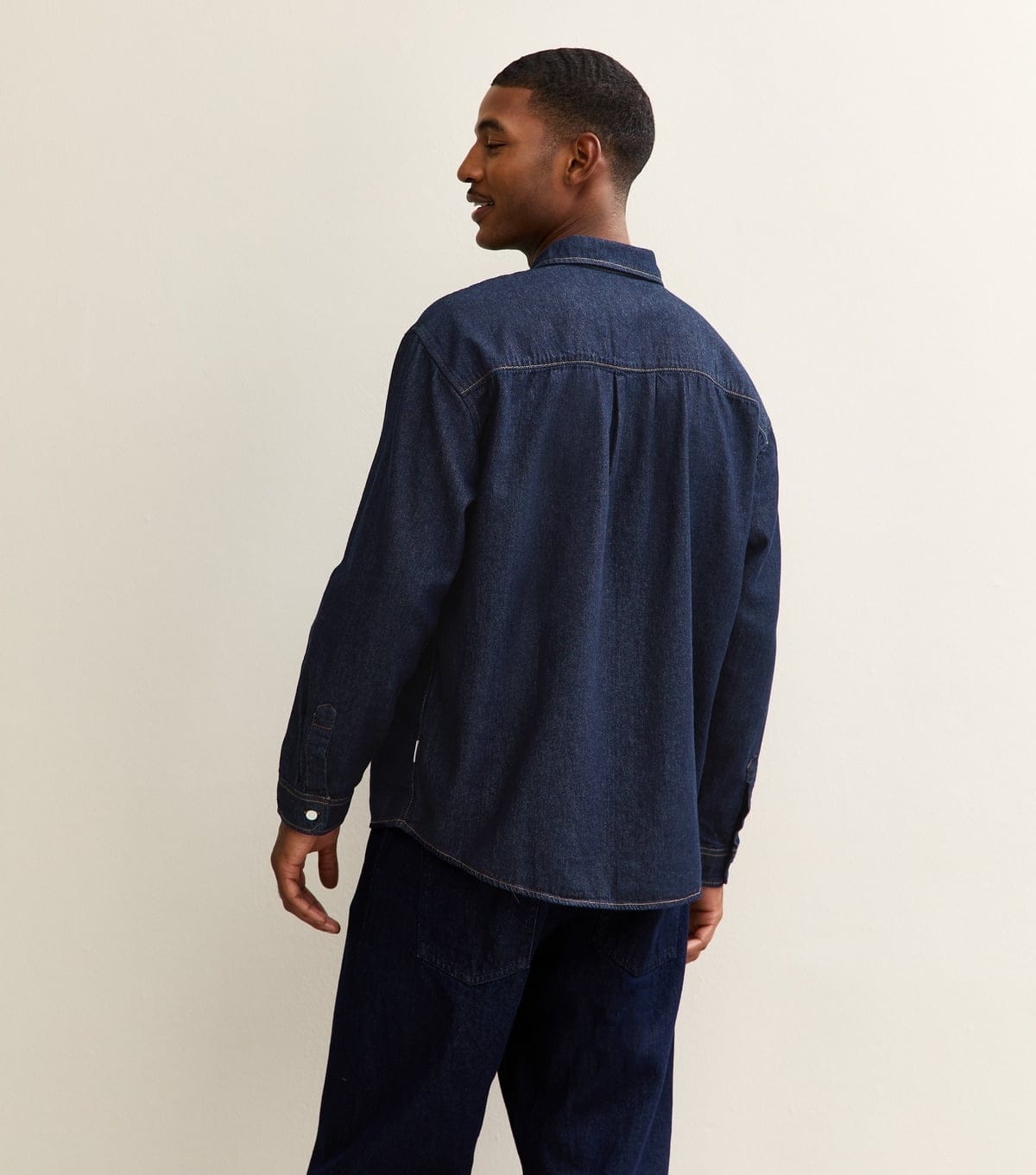 jack & jones Men's Dark Blue Regular Denim Long Sleeve Shirt Jack & Jones New Look - 4