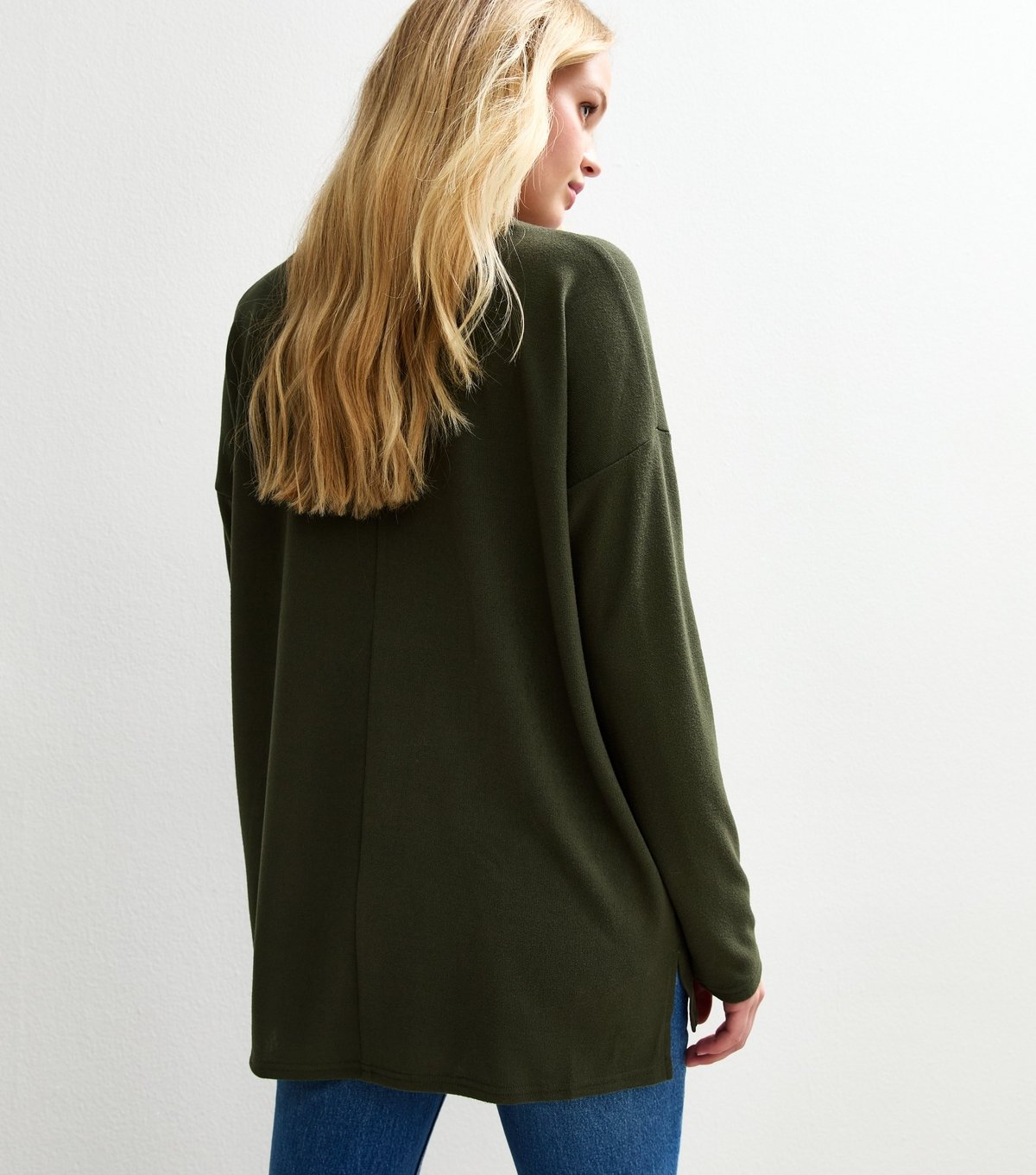 New Look Women's Khaki Soft Touch Long Sleeve Top New Look - 4