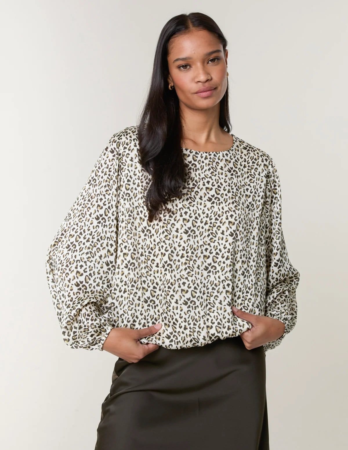 Blue Vanilla Leopard Print Elasticated Hem Blouse - 4