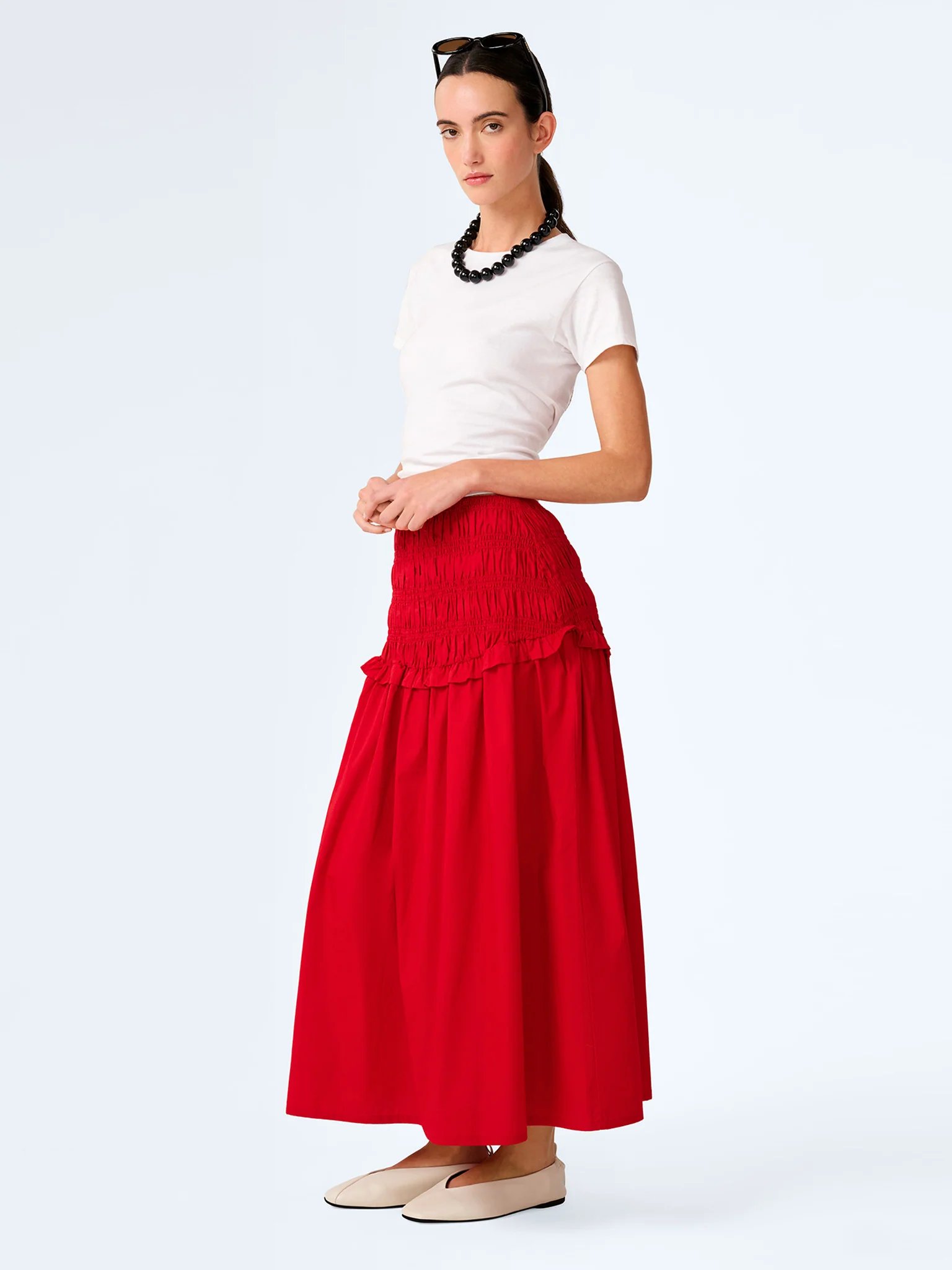 OMNES Haley Skirt in Barbados Cherry - 2