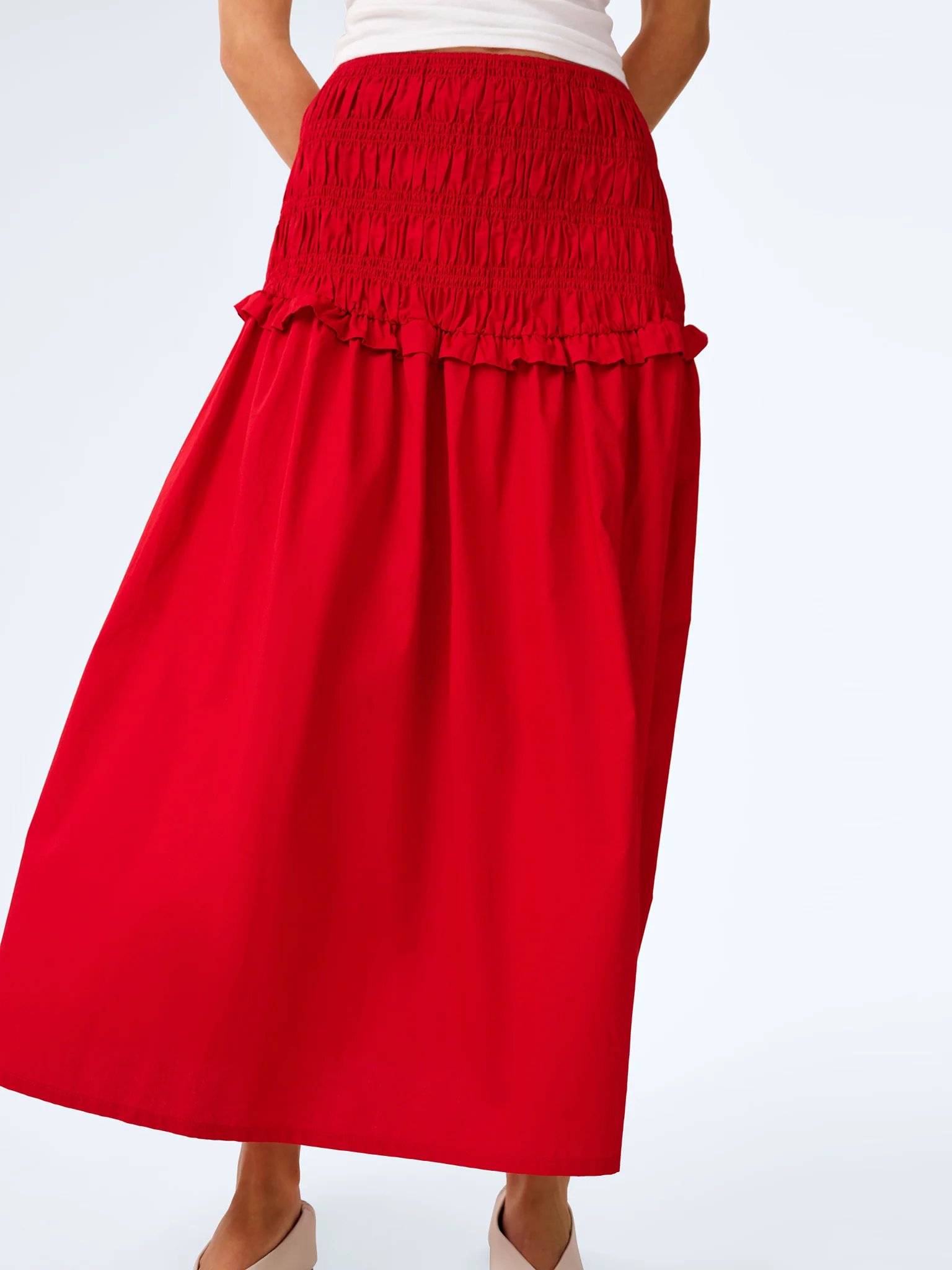 OMNES Haley Skirt in Barbados Cherry - 3