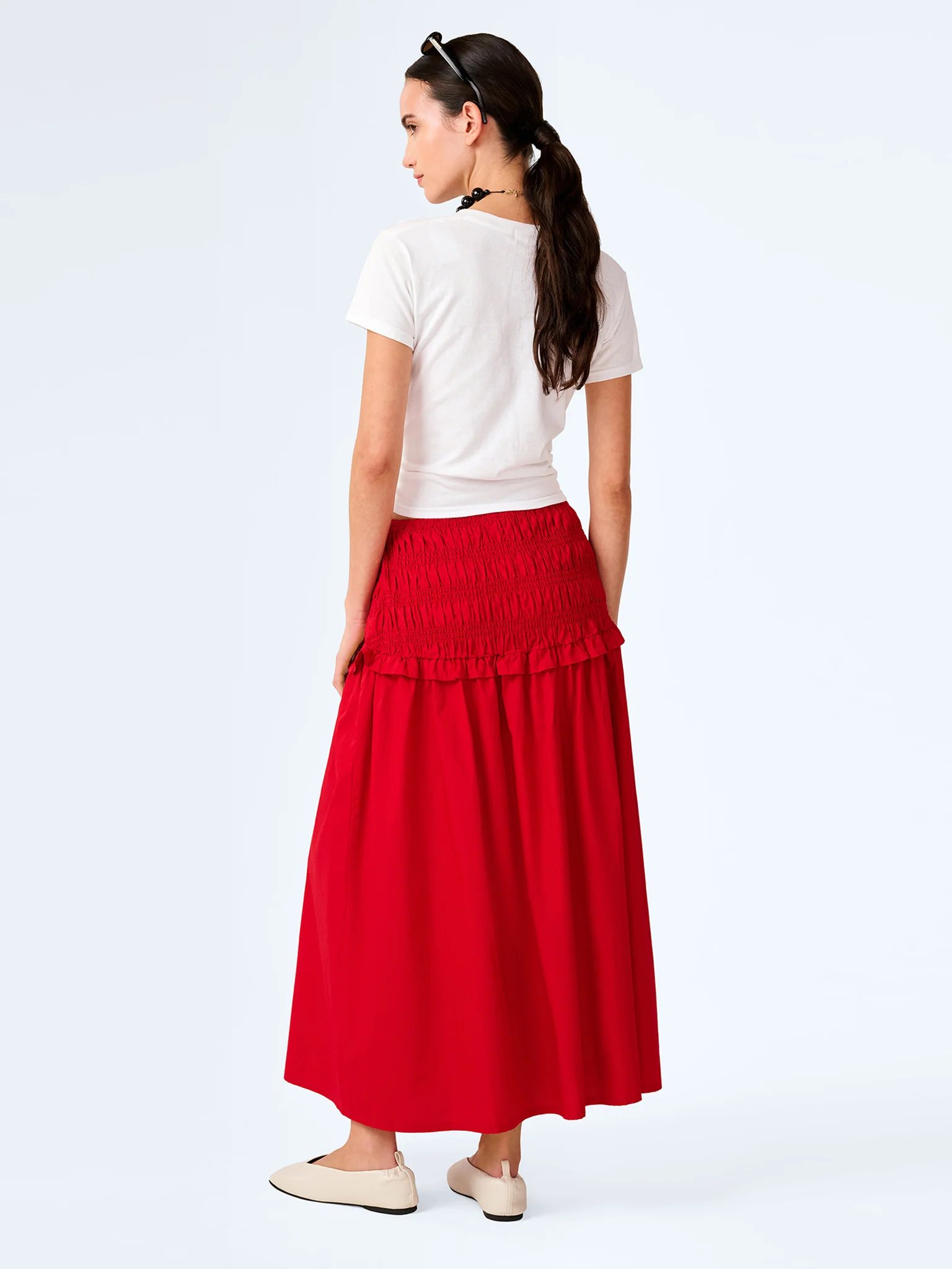 OMNES Haley Skirt in Barbados Cherry - 4