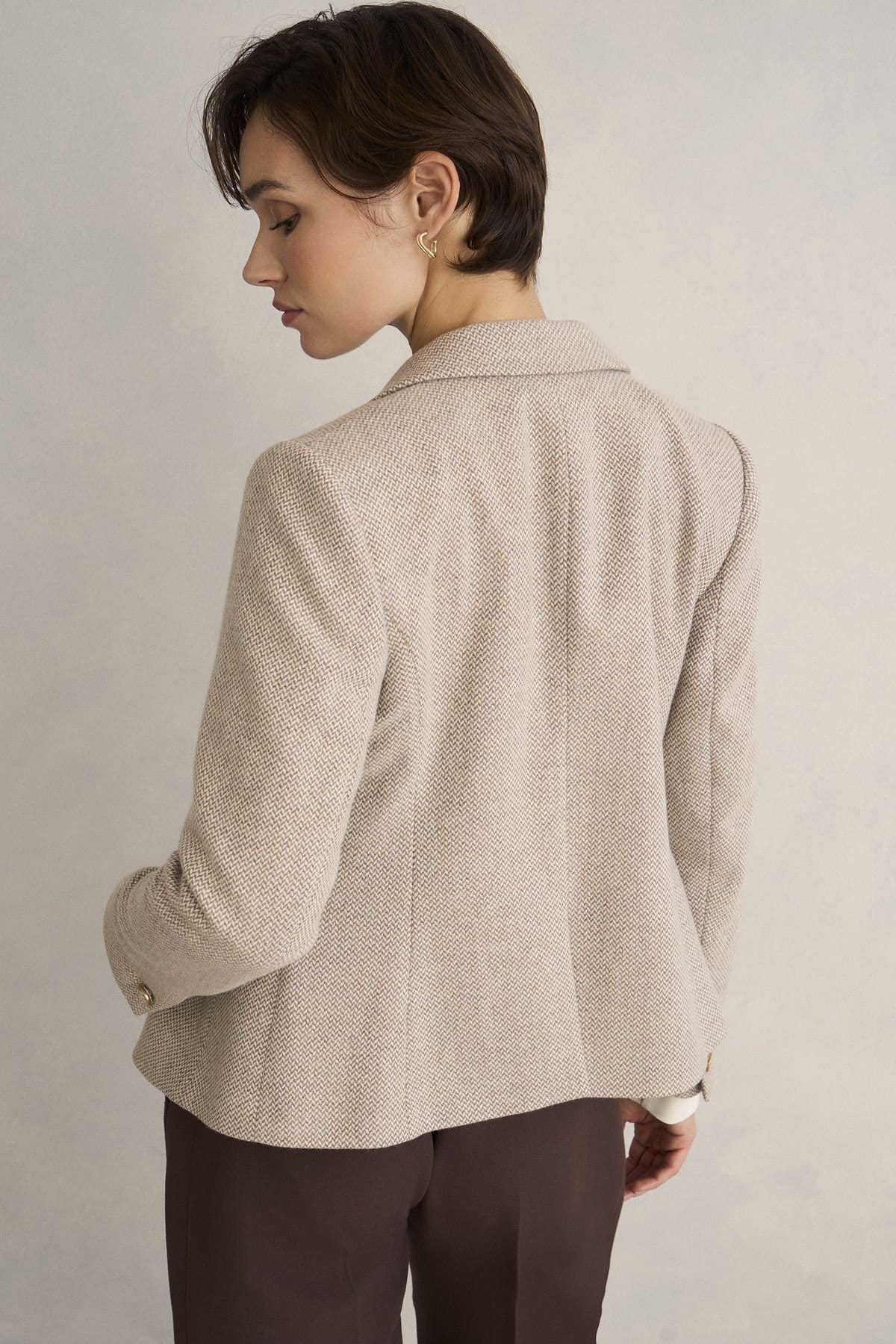 Hobbs London Hobbs London Women's Chelsey Tailored Single Breasted Jacket in Light Beige - 4