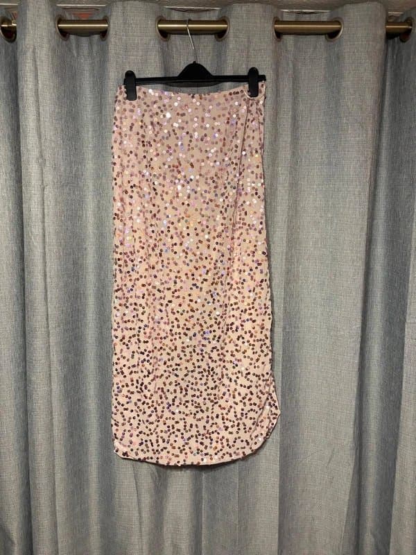 ASOS Asos Petite Embellished Sequin Midi Skirt