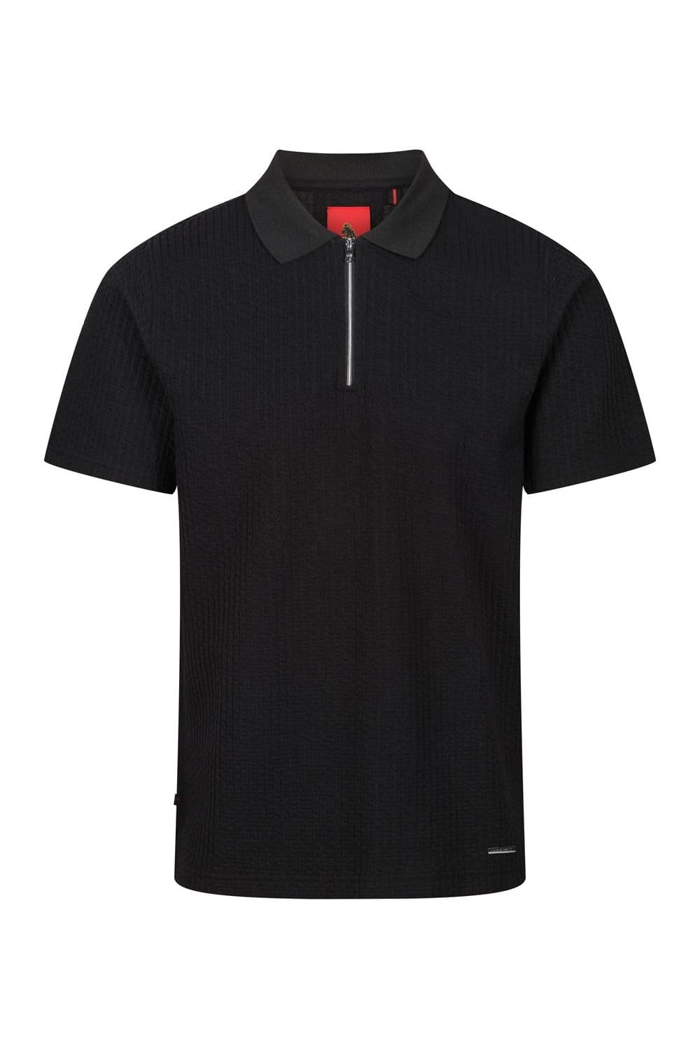 Luke 1977 Luke 1977 Men's Waffle On zip Polo in Black - 4