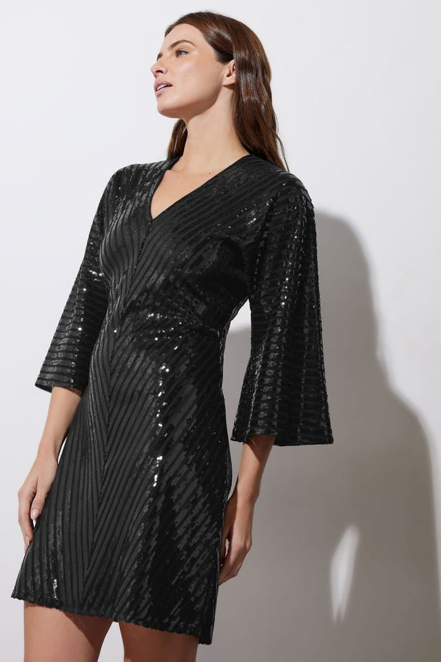 Star By Julien Macdonald Star by Julien Macdonald Women's V Neck Sequin Dress in Black - 2