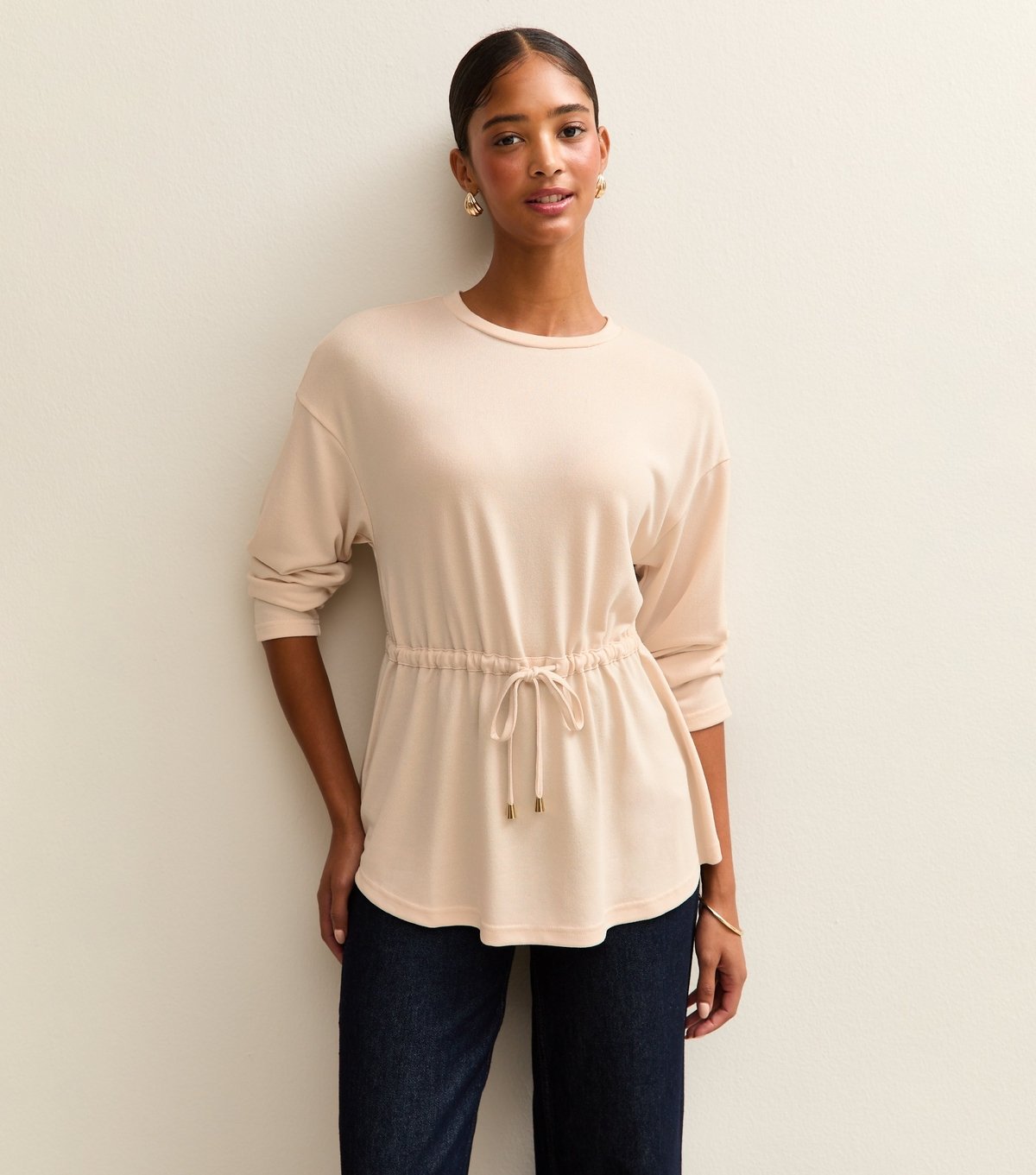 New Look Women's Cream Soft Touch Tie Waist Top New Look - 2