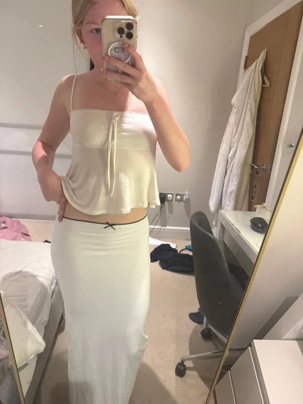 Bershka White Bershka maxi skirt
