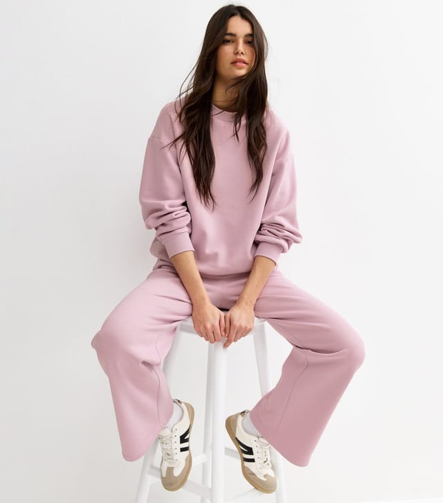 New Look Women's Lilac Wide Leg Relaxed Fit Joggers New Look - 2
