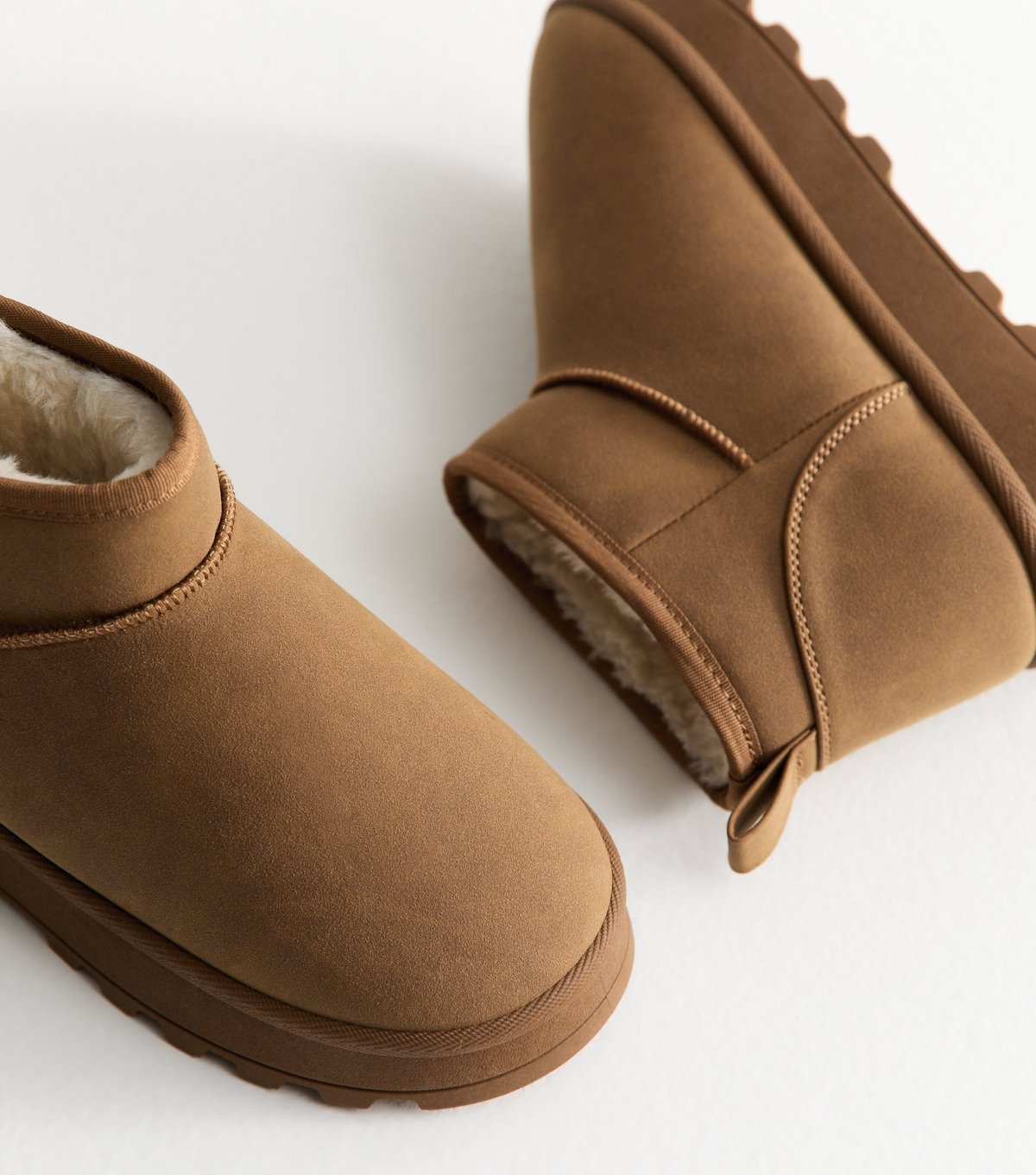 New Look Women's Tan Faux Suede Lined Ankle Boots Vegan New Look - 3