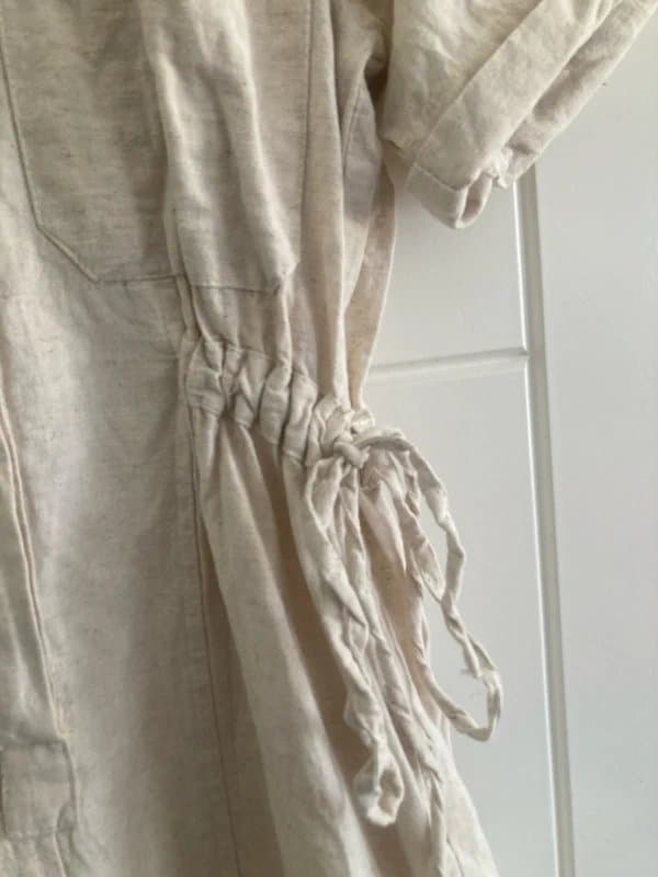 ASOS Asos safari cotton/Linen mix shorts beige playsuit size 8
