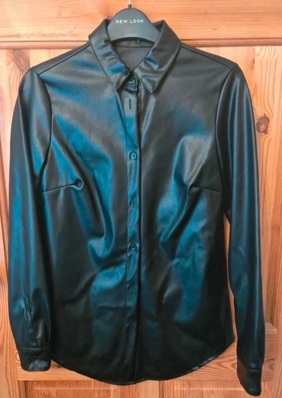 New Look Womens Faux Leather Shirt Size 6