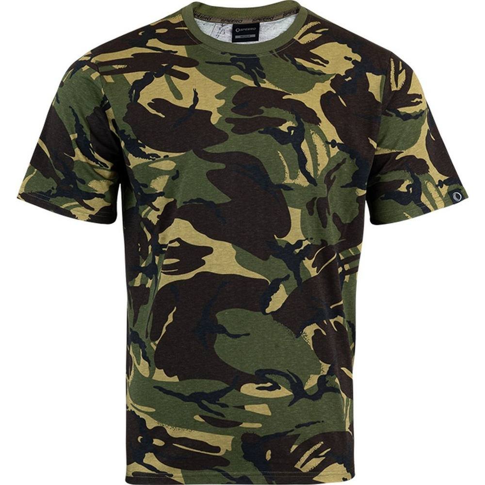 Speero Speero Men's Camo Cotton T-Shirt in Green - 2