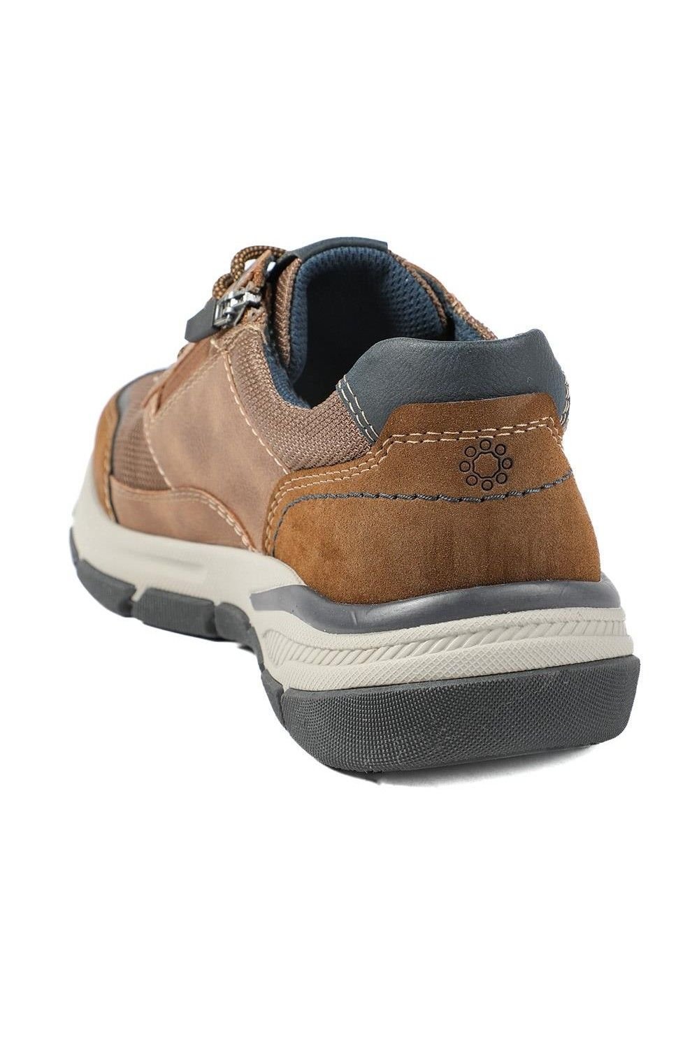 Pavers Pavers Men's Relife Extra Wide Lace Up Rugged Trainers in Brown - 3